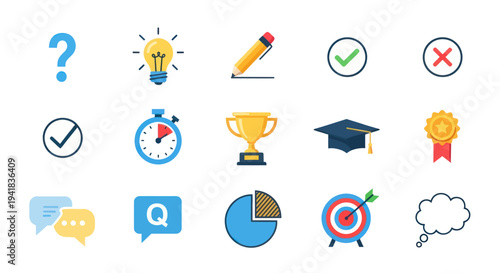 Collection of Educational and Achievement Icons.