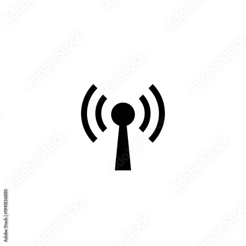 Wireless Communication Signal Transmission Icon Illustration.
