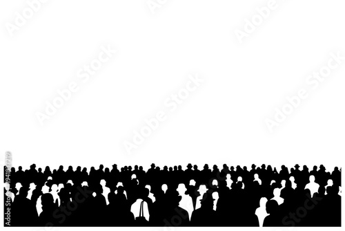 Minimal Crowd Silhouette People Group Vector Set