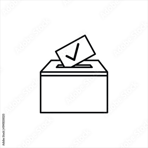 Ballot Box with Vote Dropped In Voting Symbol Election Concept Government Participation Isolated on white background