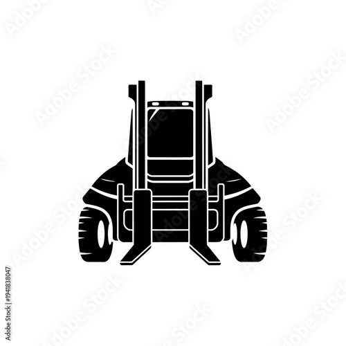 Forklift Truck Silhouette - Industrial Vehicle Illustration.