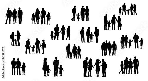 Silhouettes of Families - A Collection of Diverse Family Structures.