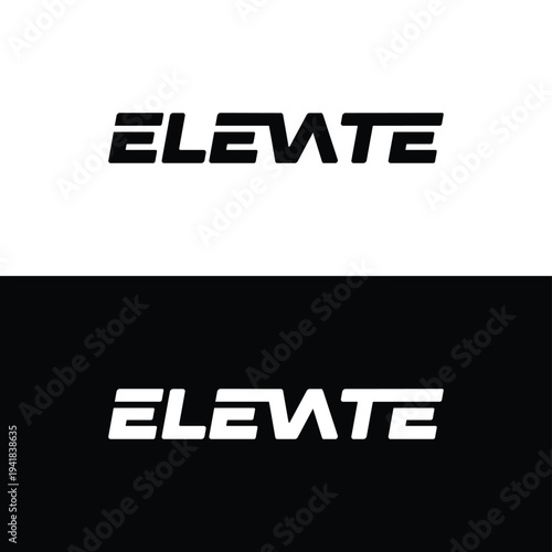 Elevate logo design, Subtle typographic modification vector