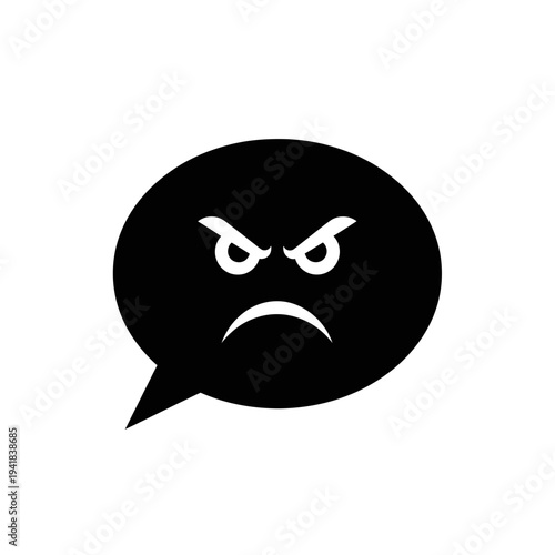 Angry Speech Bubble with Aggressive Expression.