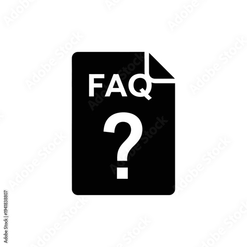 Frequently Asked Questions Document Icon Illustration.