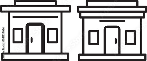 Shop building silhouette icon vector illustration