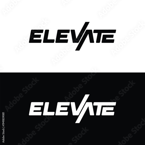 Elevate logo design, Subtle typographic modification vector