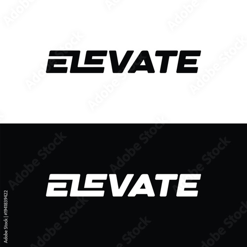 Elevate logo design, Subtle typographic modification vector