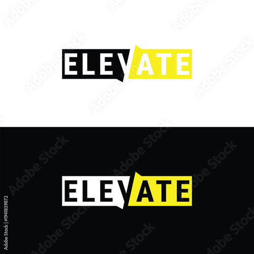 Elevate logo design, Subtle typographic modification vector