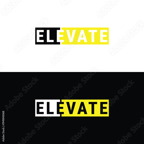 Elevate logo design, Subtle typographic modification vector