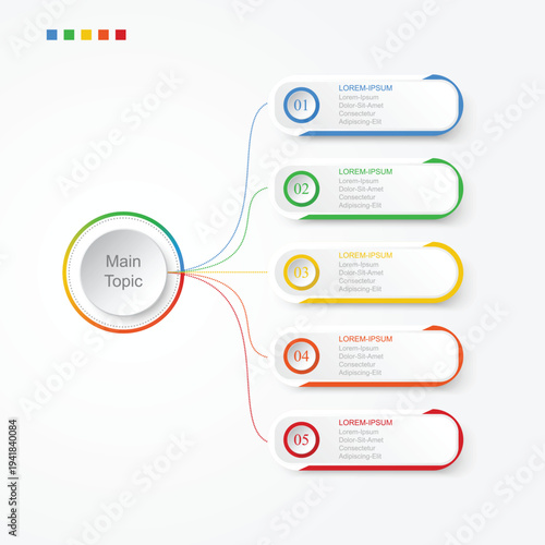 Infographics of elements horizontal ,presentration timeline template step option