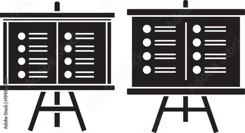 Two presentation boards with bullet points