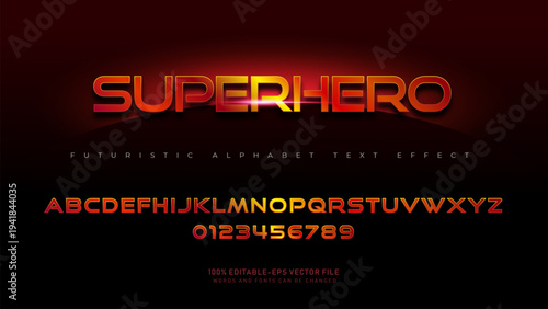 Modern Superhero alphabet fonts with Text Effect