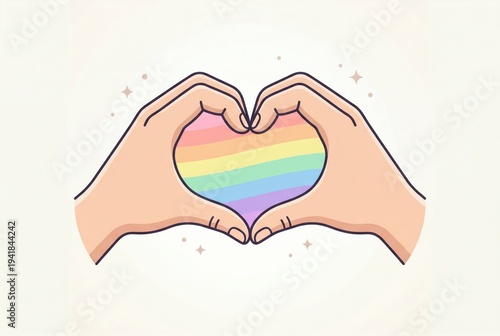 Hands Forming Heart Around Transgender Flag Colors Illustration