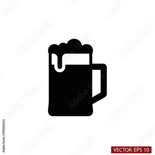 Frothy Beer Mug Icon for Celebrations.