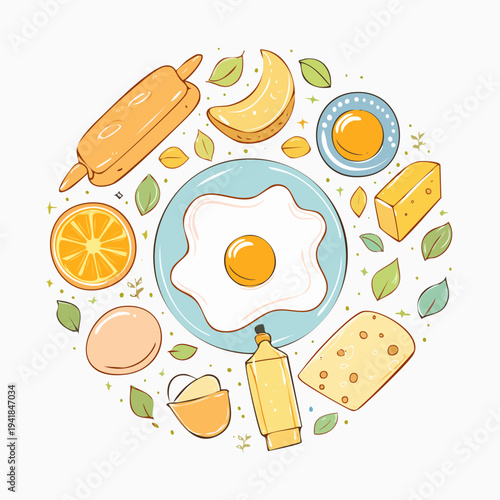 Egg and Cheese Illustration.
