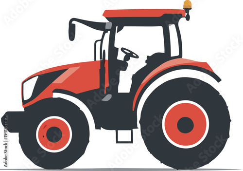 Tractor minimal vector icon, simple flat agriculture machinery symbol, clean geometric shapes, isolated on white background 1