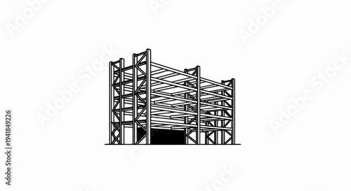 Structural framework of a multi-level industrial building