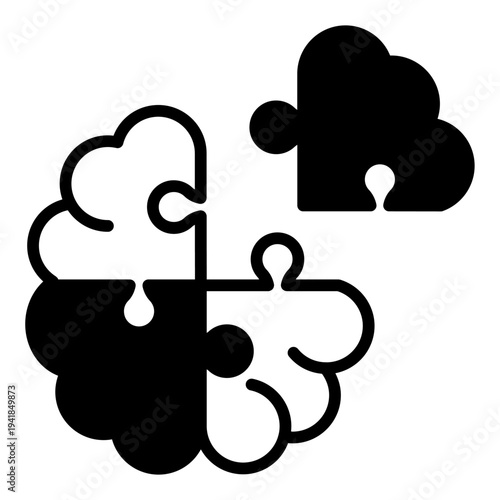 puzzle glyph icon vector illustration isolated on white background