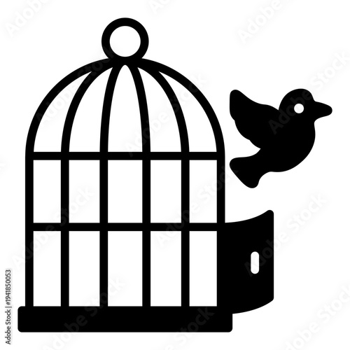 liberation glyph icon vector illustration isolated on white background