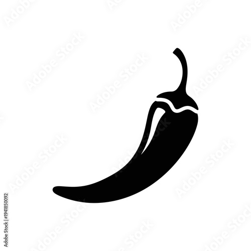 Stylized Silhouette of a Spicy Chili Pepper.