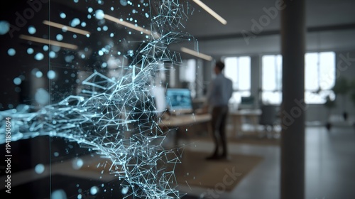 Abstract digital network with office