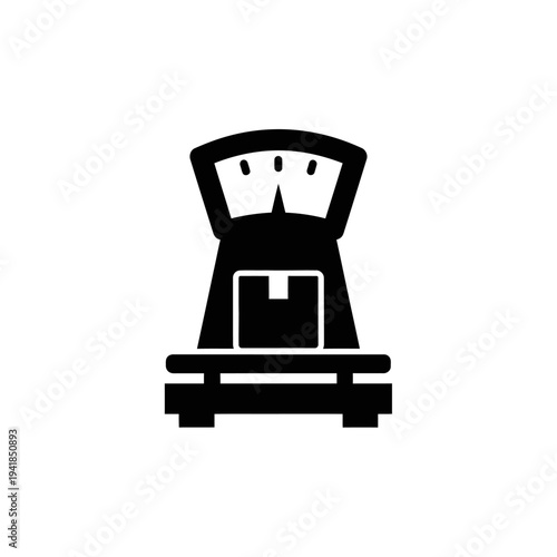 Weight scale with box for measurement.