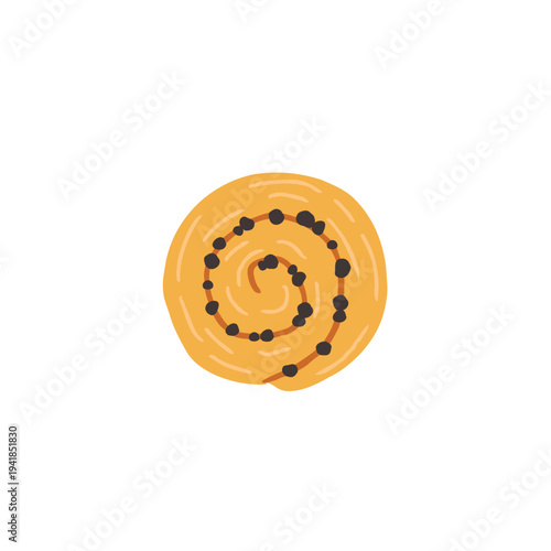 Hand Drawn Illustration of Pain aux raisins