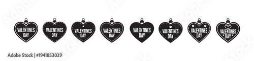 Valentines day heart shapes, love symbol, decorative ornaments, vector collection