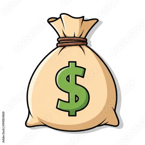 Money bag icon representing wealth and savings