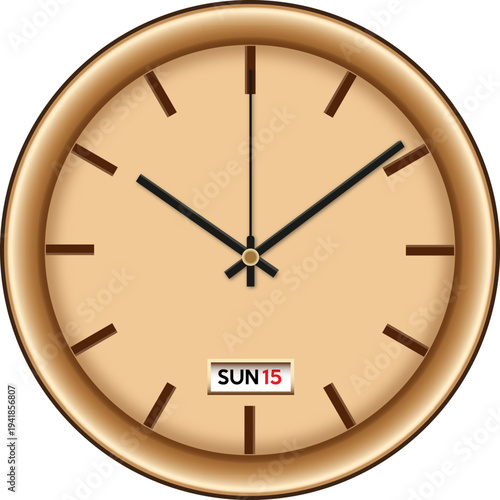 Classic Round Wooden Analog Wall Clock
