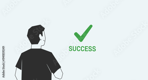 Vector illustration of man with success concept