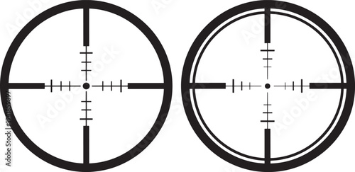 Two rifle scope reticle icons, crosshair symbol for targeting