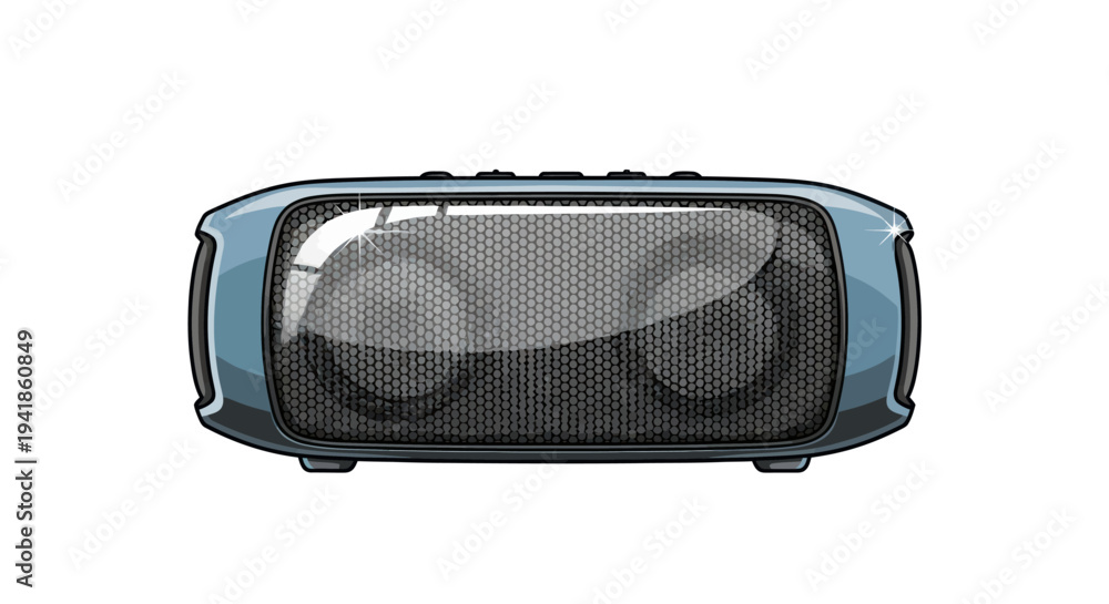 Naklejka premium Portable Wireless Bluetooth Speaker with Mesh Front.