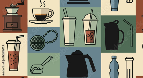 Collection of Coffee and Beverage Icons.