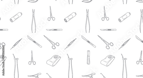 Medical Instruments and Surgical Tools Illustration.