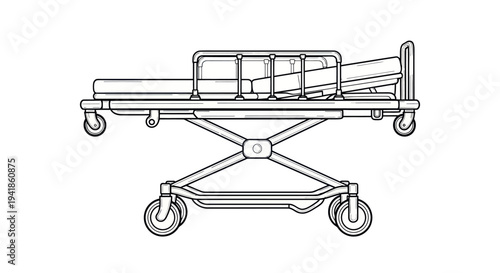 Hospital Gurney Medical Equipment Illustration.