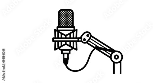 Studio Microphone on Adjustable Arm Stand.