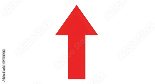 A red arrow pointing upwards isolated on transparent background