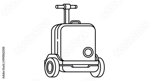 Suitcase with Wheels and Retractable Handle.