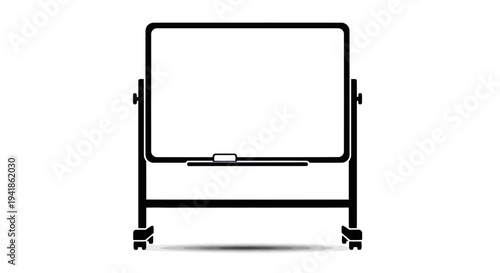 Black Metal Presentation Board on Wheels.