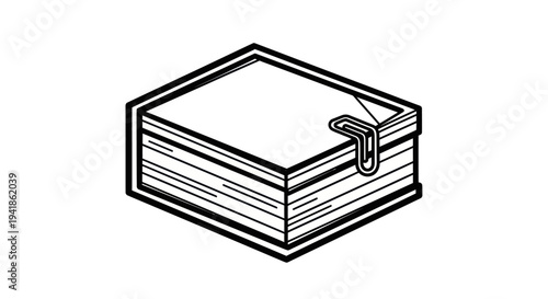 Stack of Papers with Binder Clip.