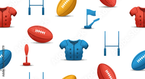 American Football Jerseys and Equipment Pattern.