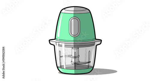 Green Electric Food Chopper Kitchen Appliance.