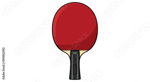 Red Table Tennis Paddle on White.