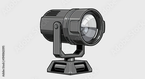 Black Studio Spotlight on Adjustable Stand.