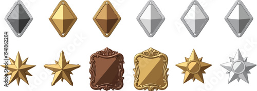 Golden bracelet and gold coin set beside a brush near a gourmet dark chocolate snack isolated against a white background