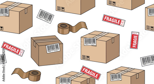 Collection of Cartoon Boxes and Packaging Materials.