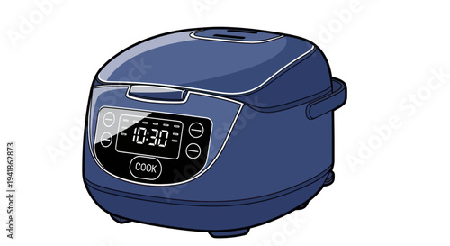 Blue Electric Pressure Cooker with Display.