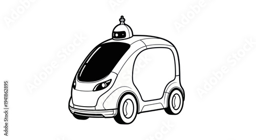 Futuristic Self Driving Car Illustration Design.